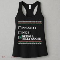 Naughty Nice Being A Silly Goose Funny Christmas Xmas Women's Tank Top thumb 3