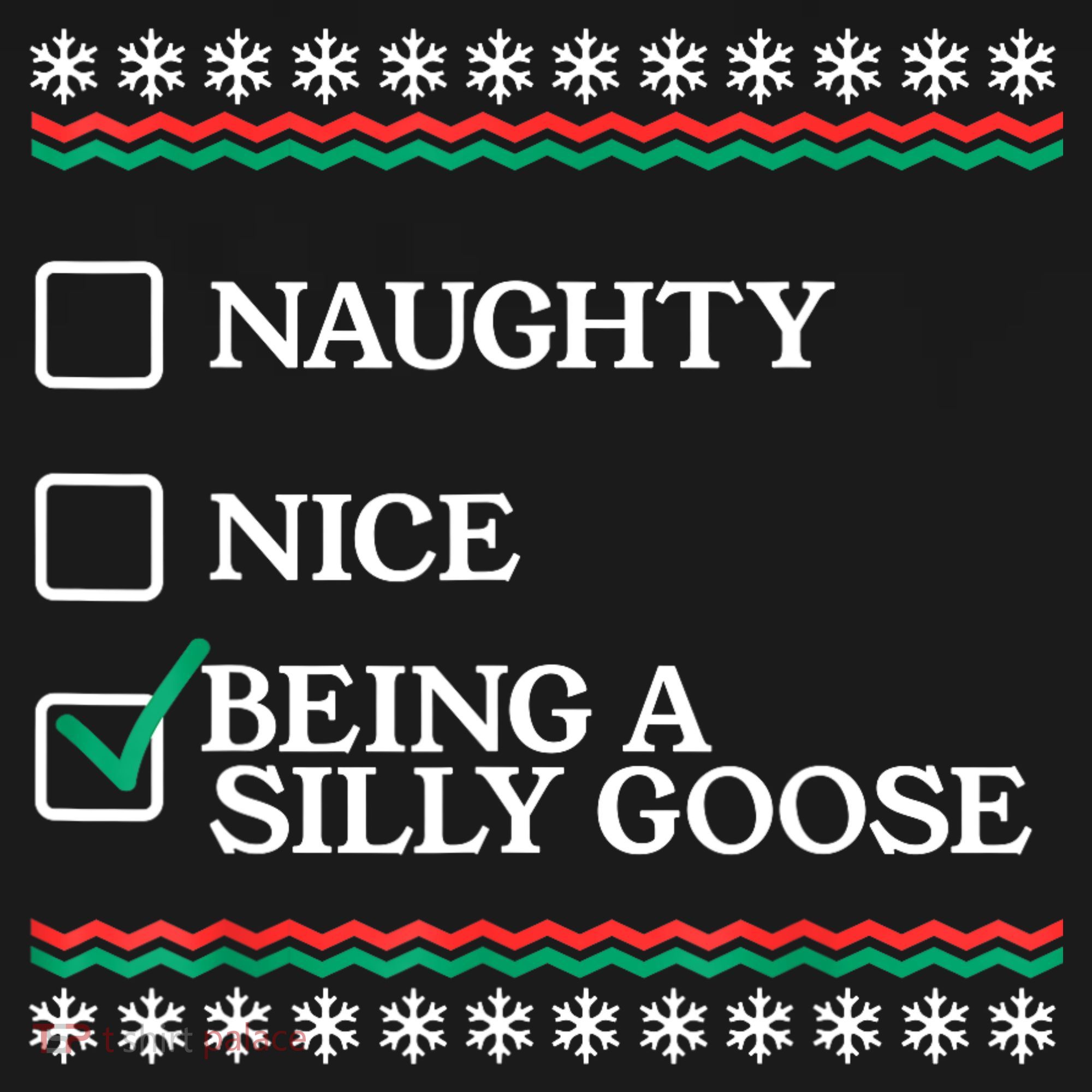 Naughty Nice Being A Silly Goose Funny Christmas Xmas Women's Tank Top