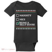 Naughty Nice Being A Silly Goose Funny Christmas Xmas Baby Bodysuit thumb 0