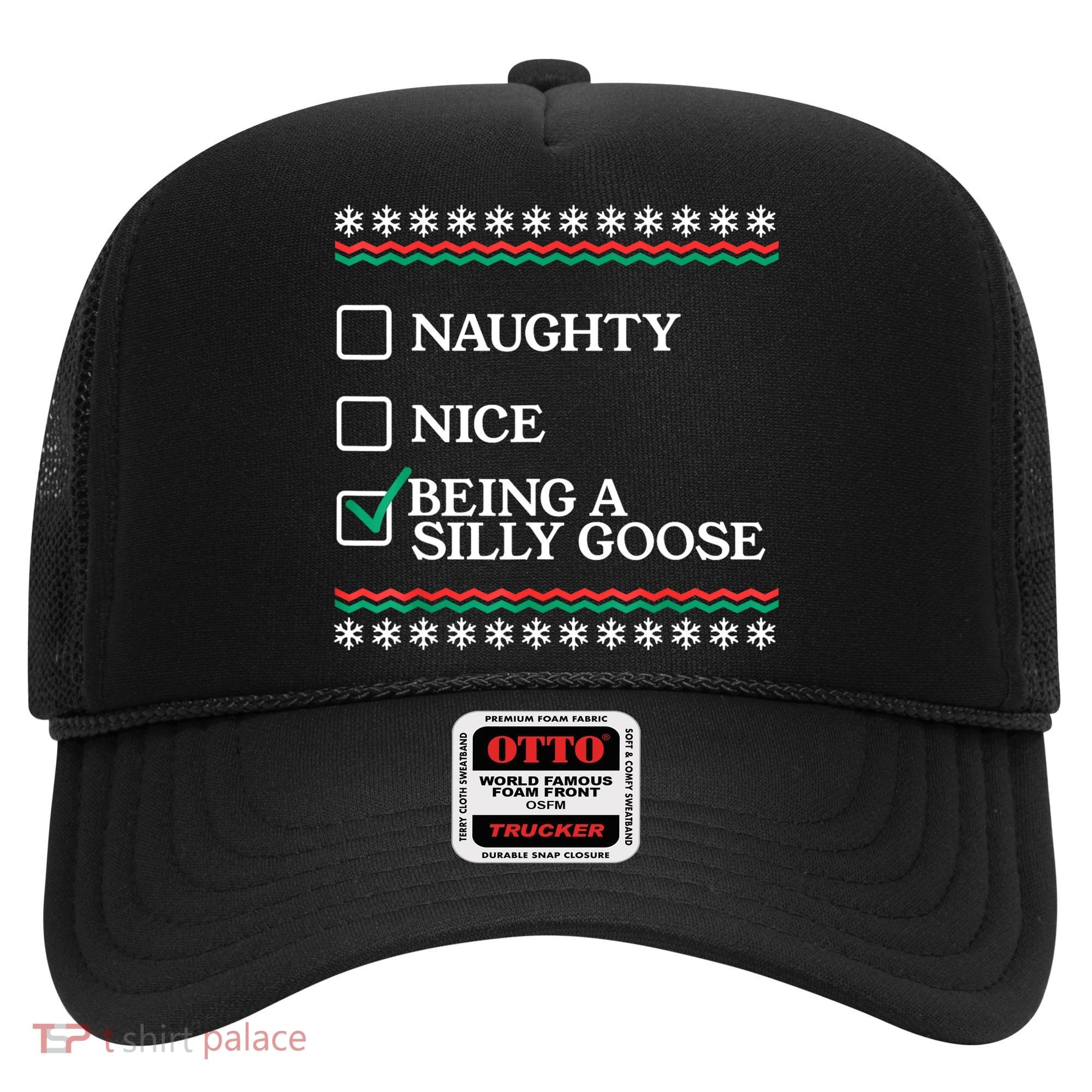 Naughty Nice Being A Silly Goose Funny Christmas Xmas Hat