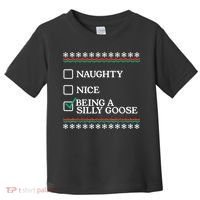 Naughty Nice Being A Silly Goose Funny Christmas Xmas Toddler T-Shirt thumb 0
