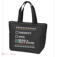 Naughty Nice Being A Silly Goose Funny Christmas Xmas Tote Bag thumb 3