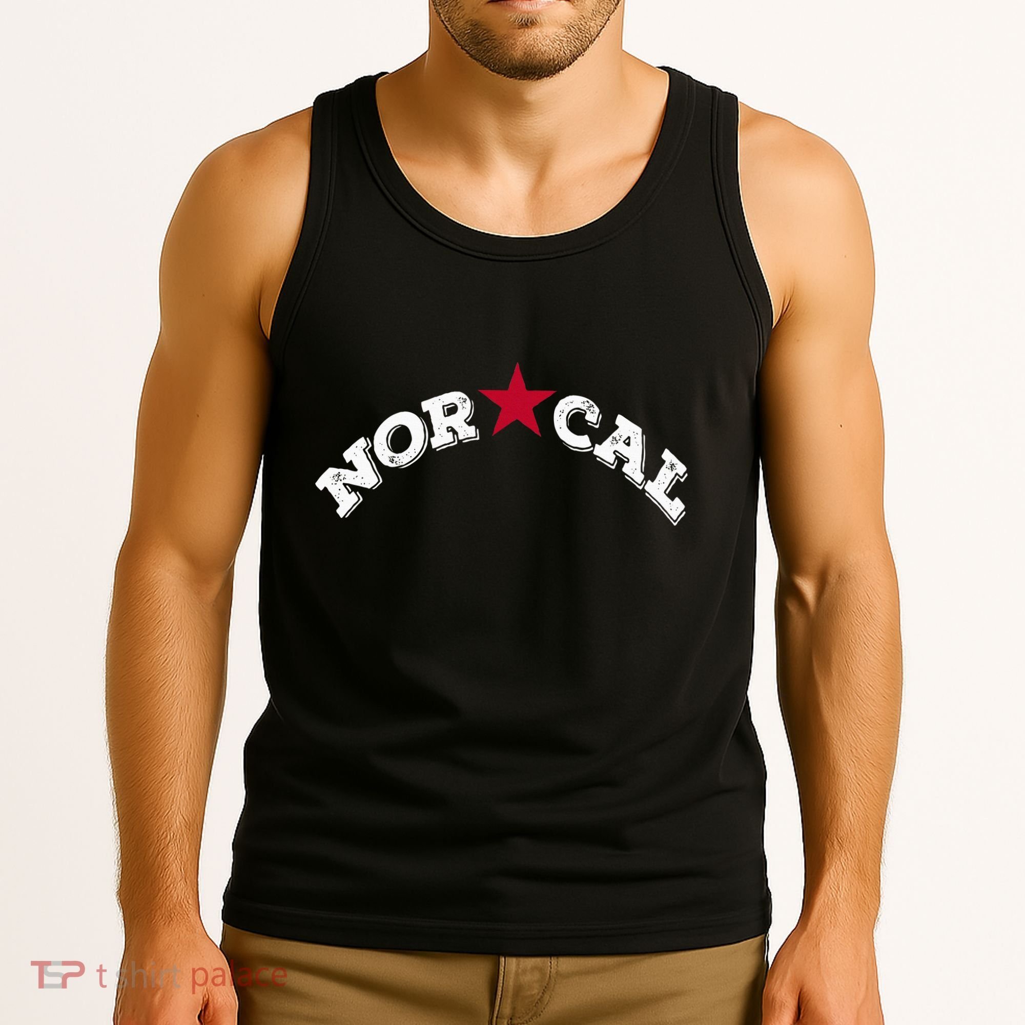 Norcal Northern California White Letter Tank Top