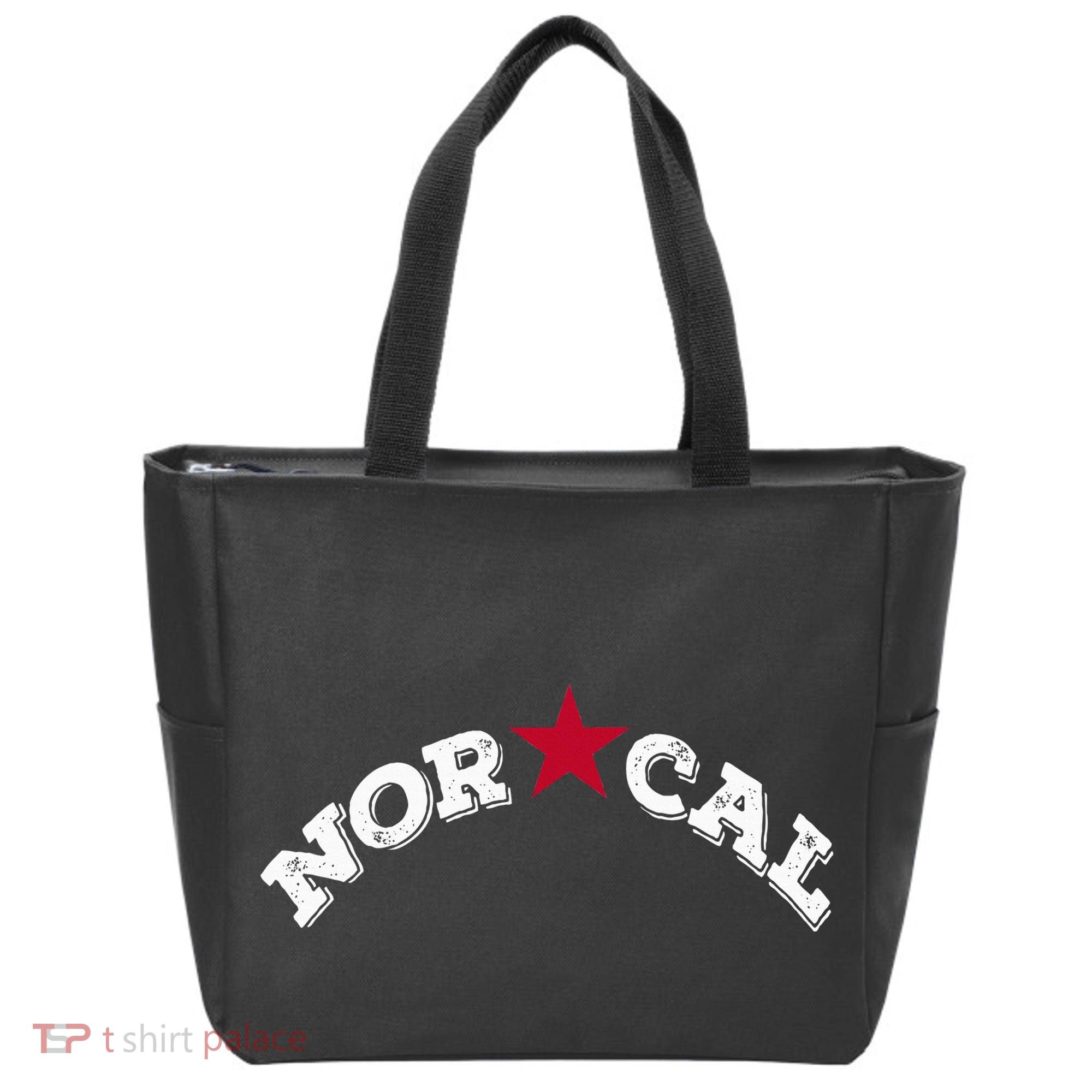 Norcal Northern California White Letter Tote Bag