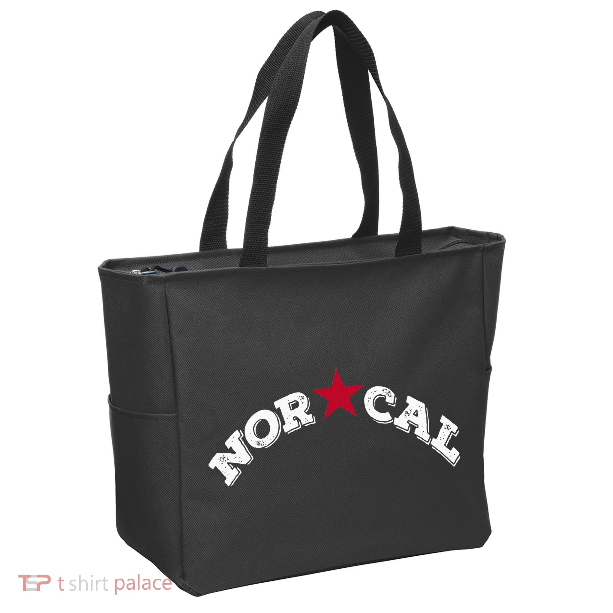 Norcal Northern California White Letter Tote Bag