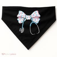 NICU Nurse Coquette Bow Stethoscope Bow NICU Nurse Week USA-Made Doggie Bandana thumb 0