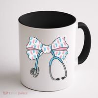 NICU Nurse Coquette Bow Stethoscope Bow NICU Nurse Week Coffee Mug thumb 1