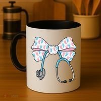 NICU Nurse Coquette Bow Stethoscope Bow NICU Nurse Week Coffee Mug thumb 4
