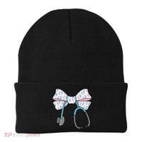 NICU Nurse Coquette Bow Stethoscope Bow NICU Nurse Week Beanie thumb 0
