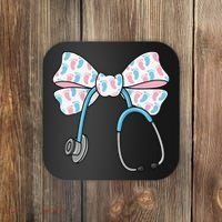 NICU Nurse Coquette Bow Stethoscope Bow NICU Nurse Week Coaster thumb 0
