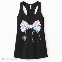 NICU Nurse Coquette Bow Stethoscope Bow NICU Nurse Week Women's Tank Top thumb 0