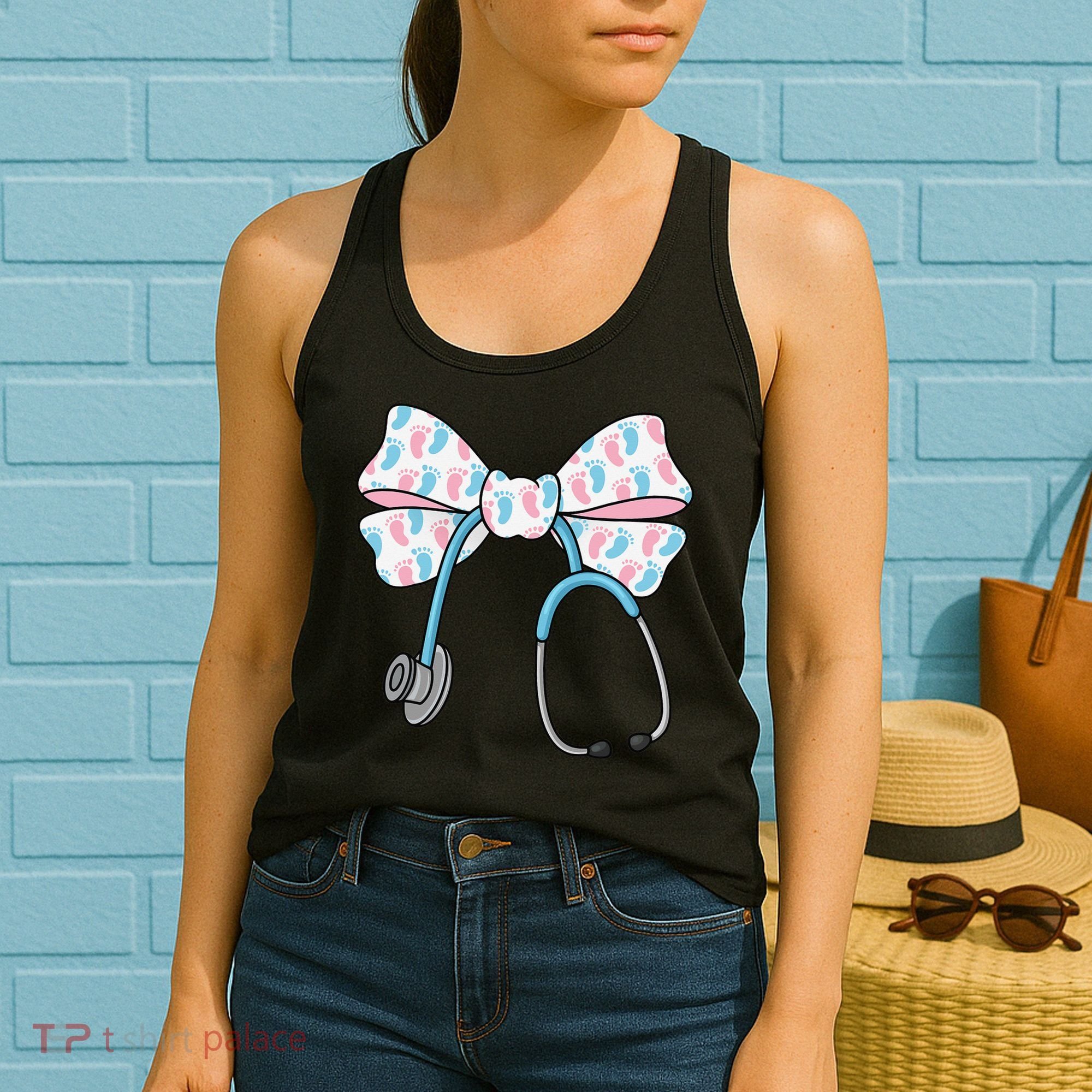 NICU Nurse Coquette Bow Stethoscope Bow NICU Nurse Week Women's Tank Top
