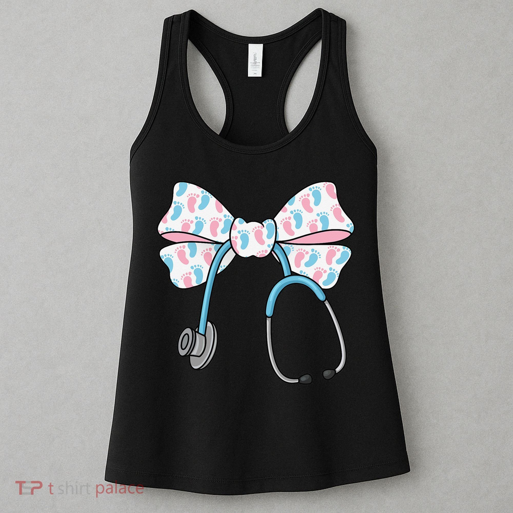 NICU Nurse Coquette Bow Stethoscope Bow NICU Nurse Week Women's Tank Top