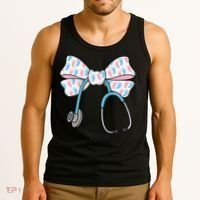 NICU Nurse Coquette Bow Stethoscope Bow NICU Nurse Week Tank Top thumb 3