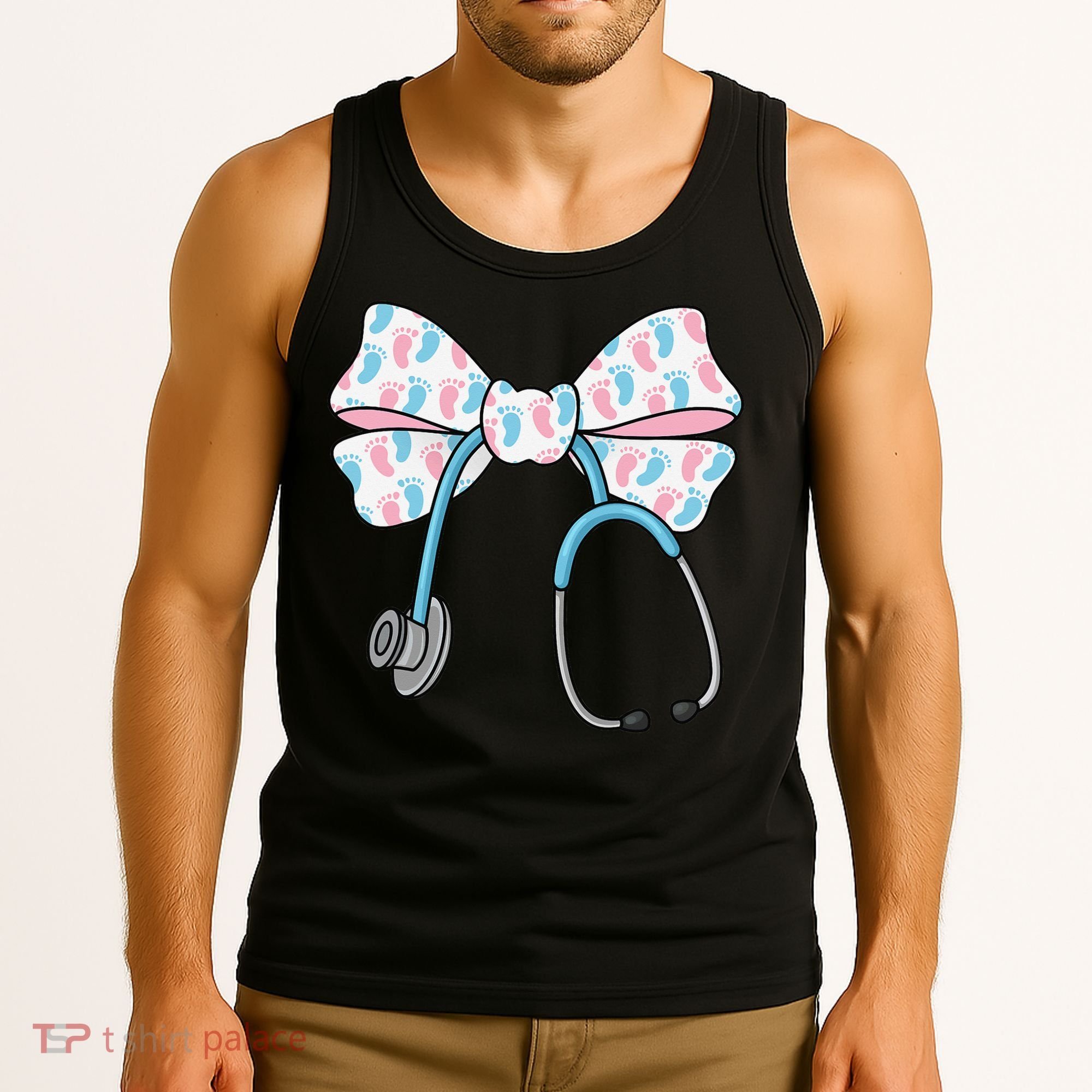 NICU Nurse Coquette Bow Stethoscope Bow NICU Nurse Week Tank Top