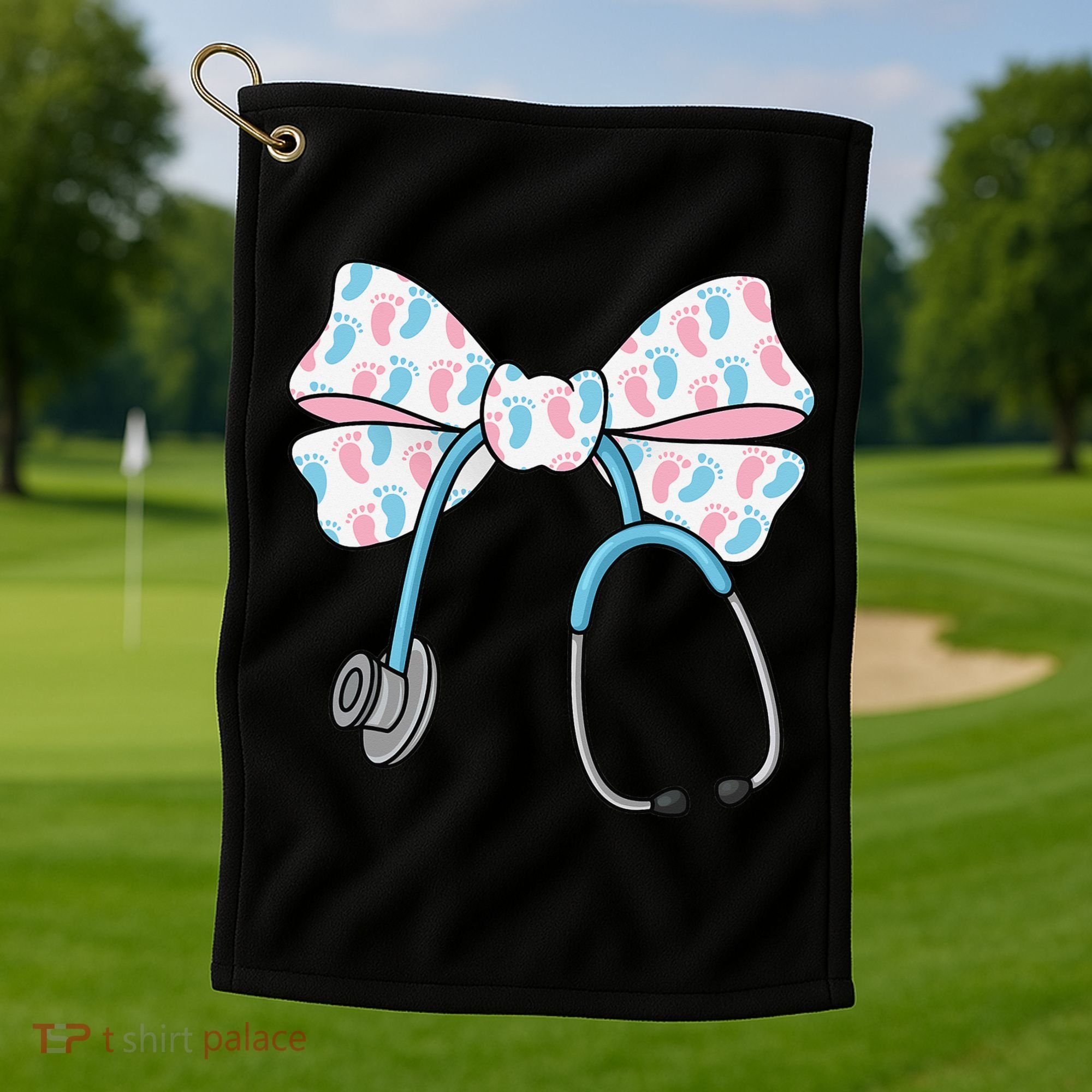 NICU Nurse Coquette Bow Stethoscope Bow NICU Nurse Week Golf Towel