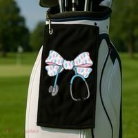 NICU Nurse Coquette Bow Stethoscope Bow NICU Nurse Week Golf Towel thumb 2