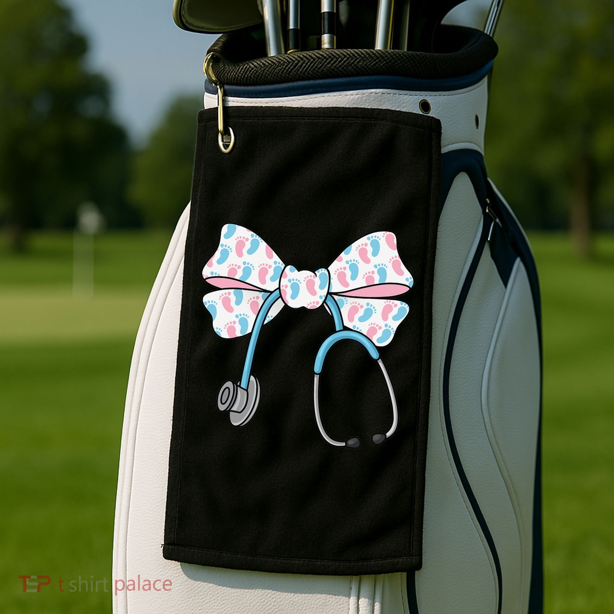 NICU Nurse Coquette Bow Stethoscope Bow NICU Nurse Week Golf Towel