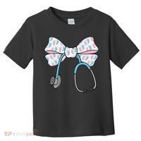 NICU Nurse Coquette Bow Stethoscope Bow NICU Nurse Week Toddler T-Shirt thumb 0