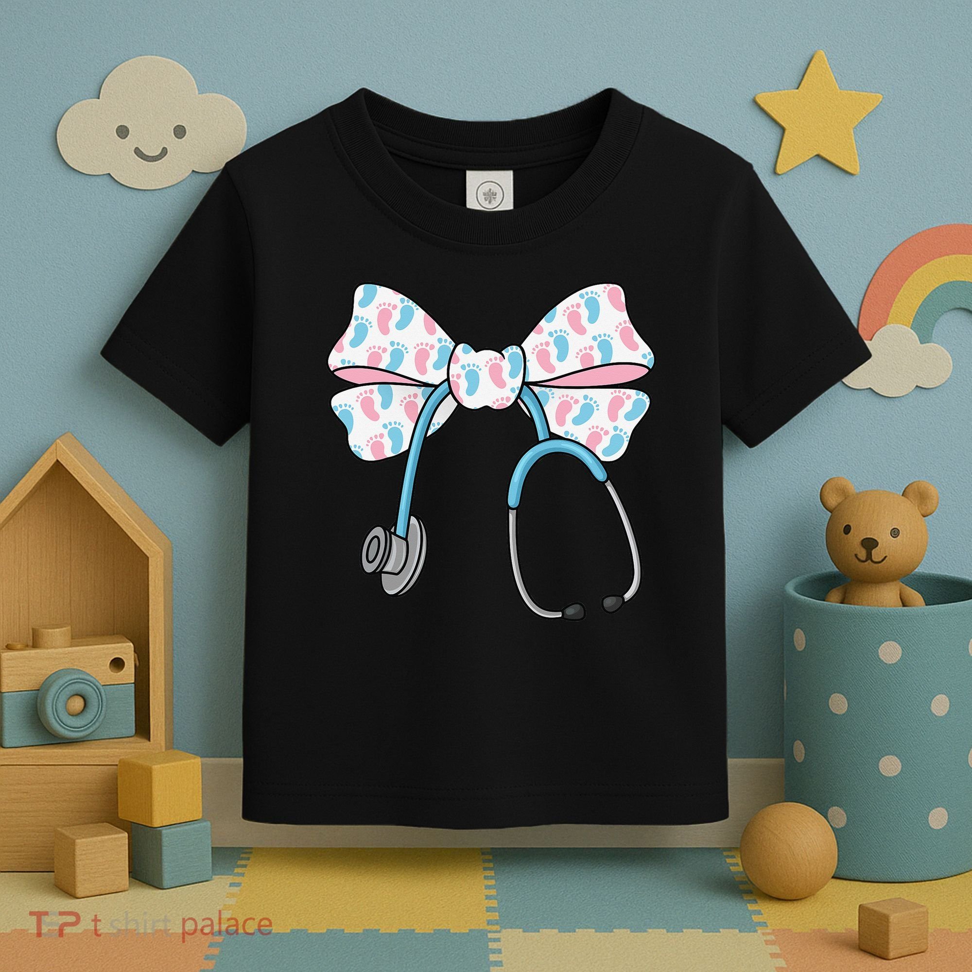 NICU Nurse Coquette Bow Stethoscope Bow NICU Nurse Week Toddler T-Shirt