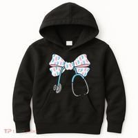 NICU Nurse Coquette Bow Stethoscope Bow NICU Nurse Week Kids Hoodie thumb 0