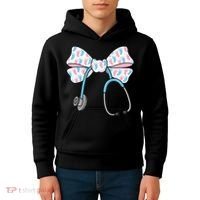 NICU Nurse Coquette Bow Stethoscope Bow NICU Nurse Week Kids Hoodie thumb 4