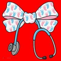 NICU Nurse Coquette Bow Stethoscope Bow NICU Nurse Week Santa Hat thumb 1