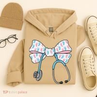 NICU Nurse Coquette Bow Stethoscope Bow NICU Nurse Week Hoodie thumb 4