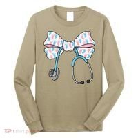 NICU Nurse Coquette Bow Stethoscope Bow NICU Nurse Week Long Sleeve Shirt thumb 0