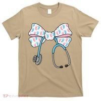 NICU Nurse Coquette Bow Stethoscope Bow NICU Nurse Week T-Shirt thumb 0