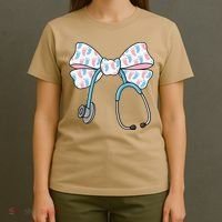 NICU Nurse Coquette Bow Stethoscope Bow NICU Nurse Week T-Shirt thumb 4