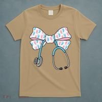 NICU Nurse Coquette Bow Stethoscope Bow NICU Nurse Week T-Shirt thumb 5