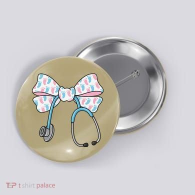 NICU Nurse Coquette Bow Stethoscope Bow NICU Nurse Week Button