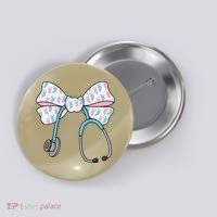 NICU Nurse Coquette Bow Stethoscope Bow NICU Nurse Week Button thumb 0