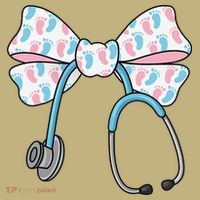 NICU Nurse Coquette Bow Stethoscope Bow NICU Nurse Week Mousepad thumb 1