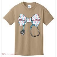 NICU Nurse Coquette Bow Stethoscope Bow NICU Nurse Week Kids T-Shirt thumb 0