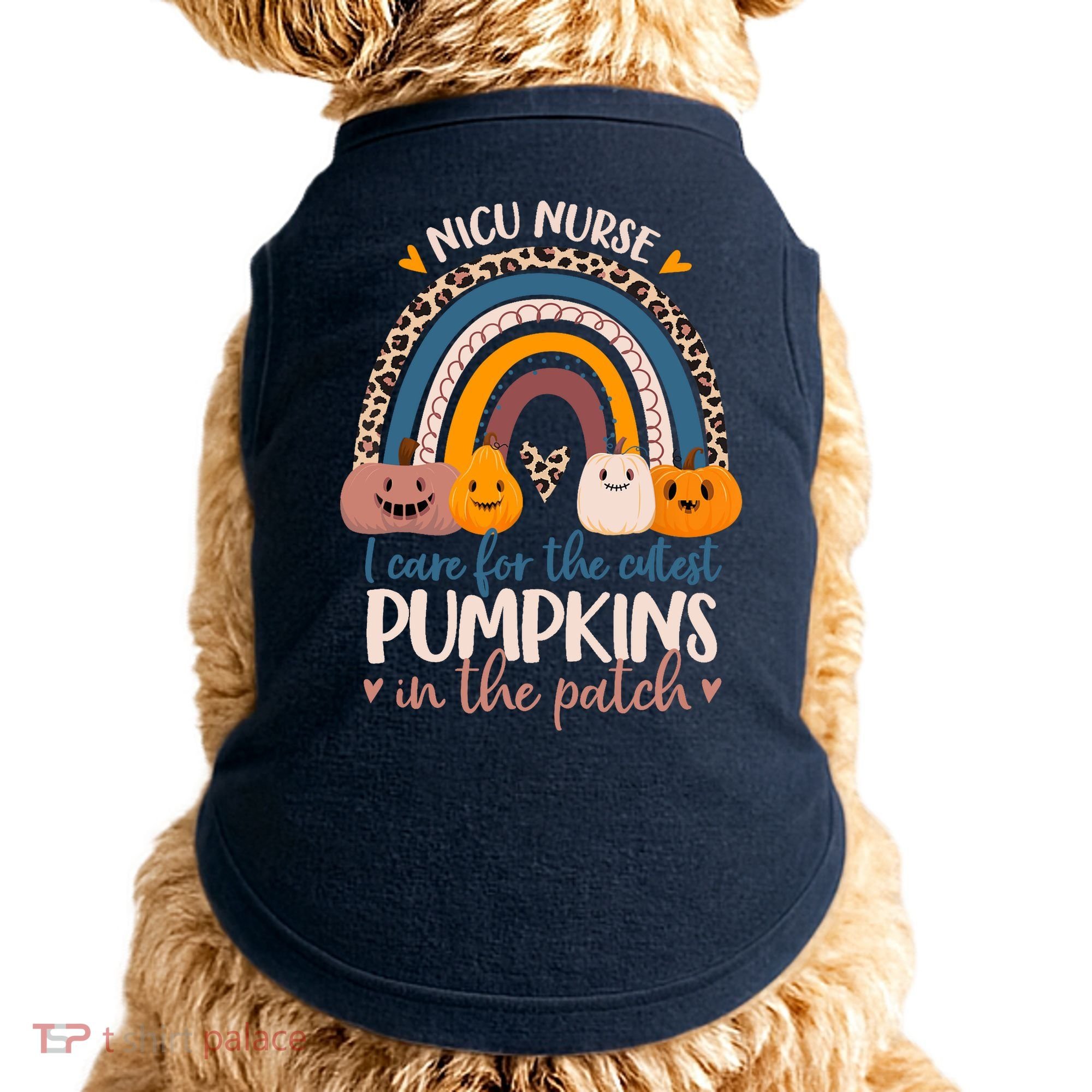 NICU Nurse Cutest Pumpkins In The Patch Rainbow Halloween RN Doggie Tank