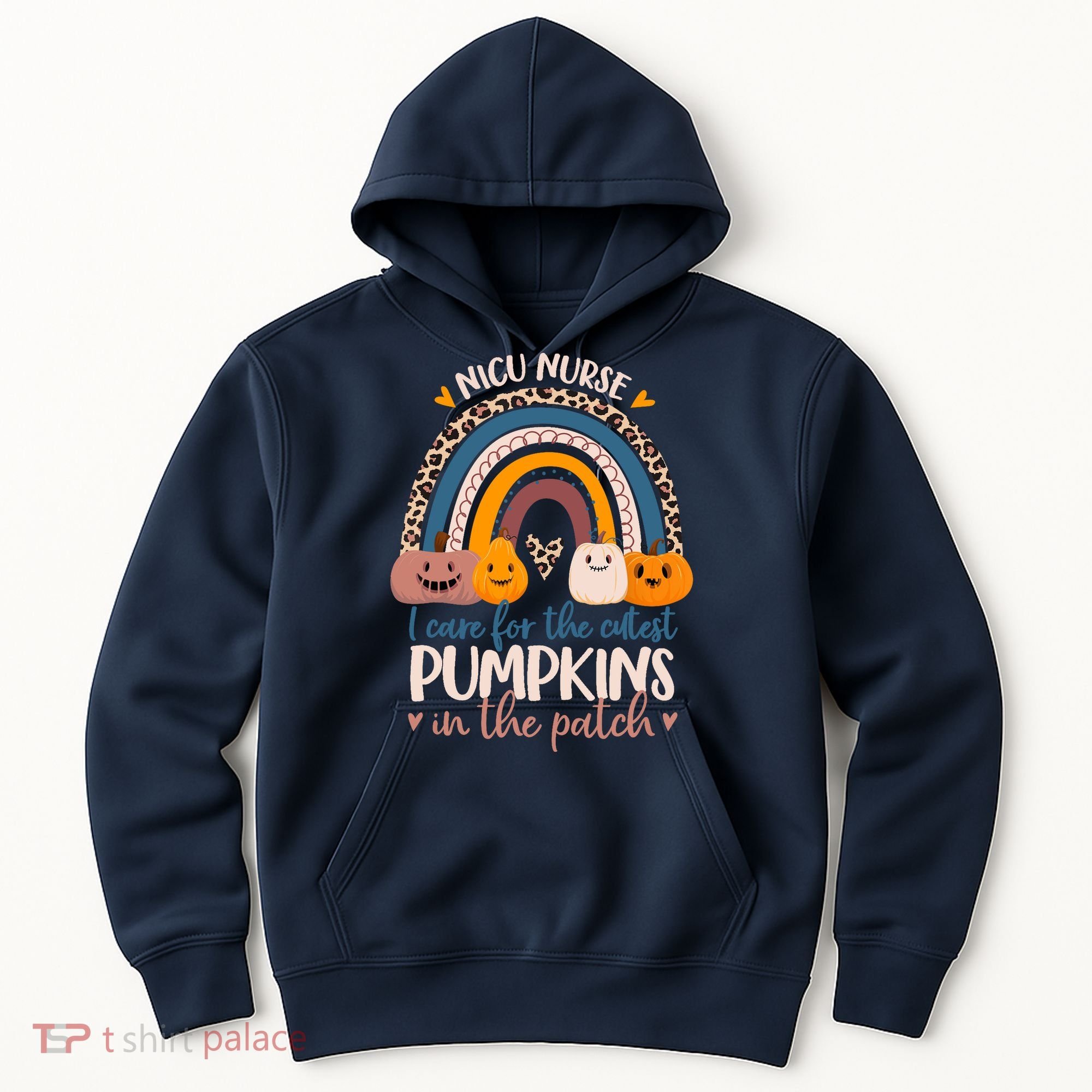 NICU Nurse Cutest Pumpkins In The Patch Rainbow Halloween RN Hoodie