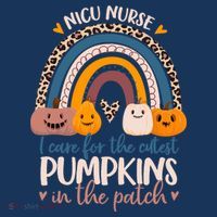 NICU Nurse Cutest Pumpkins In The Patch Rainbow Halloween RN Hoodie thumb 2