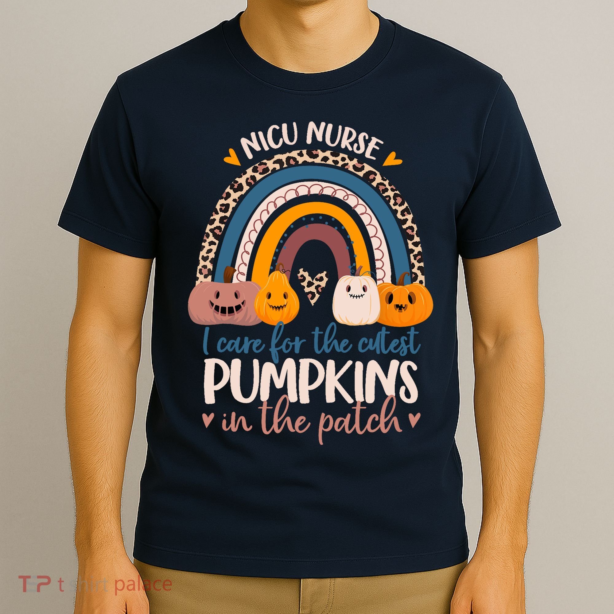 NICU Nurse Cutest Pumpkins In The Patch Rainbow Halloween RN T-Shirt