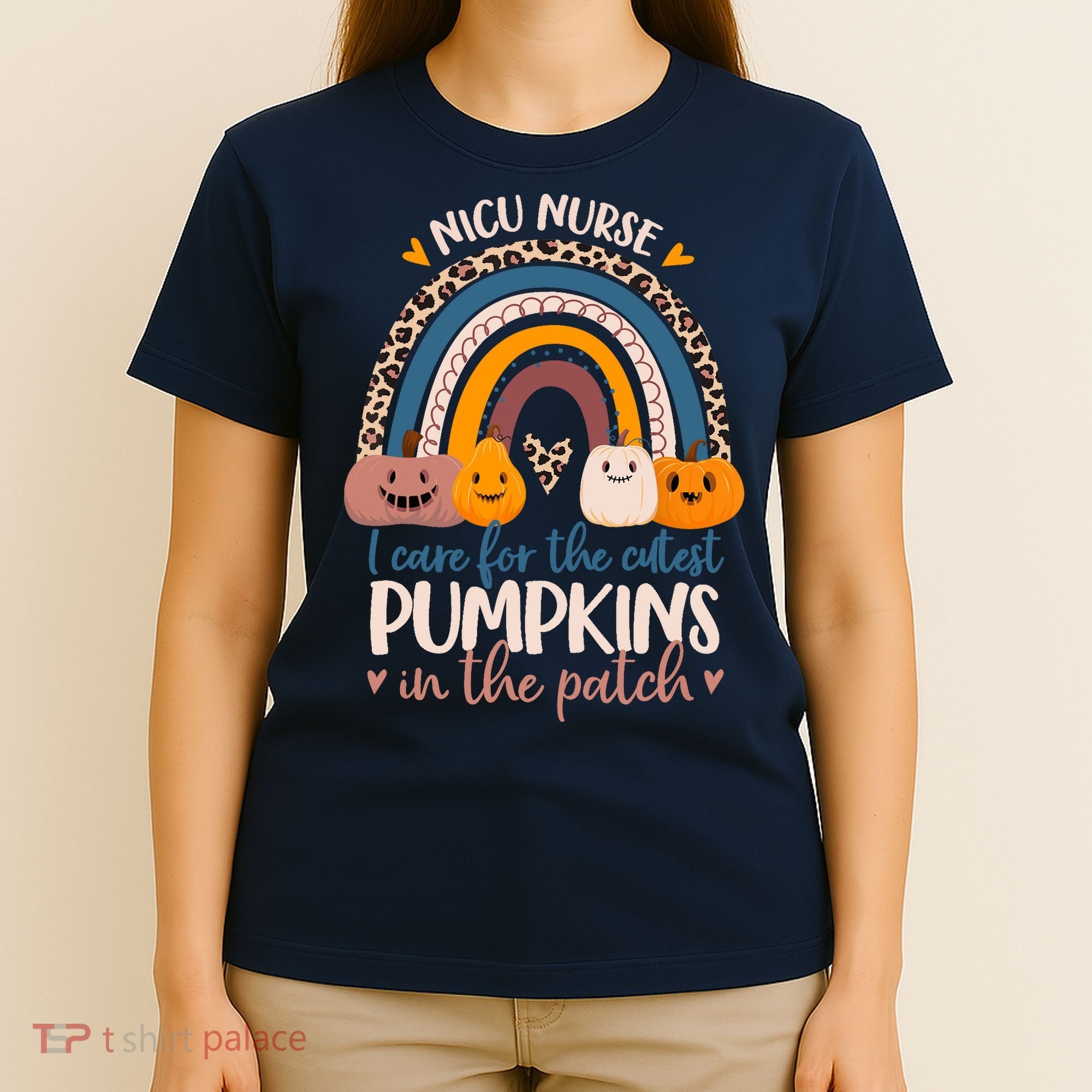 NICU Nurse Cutest Pumpkins In The Patch Rainbow Halloween RN T-Shirt