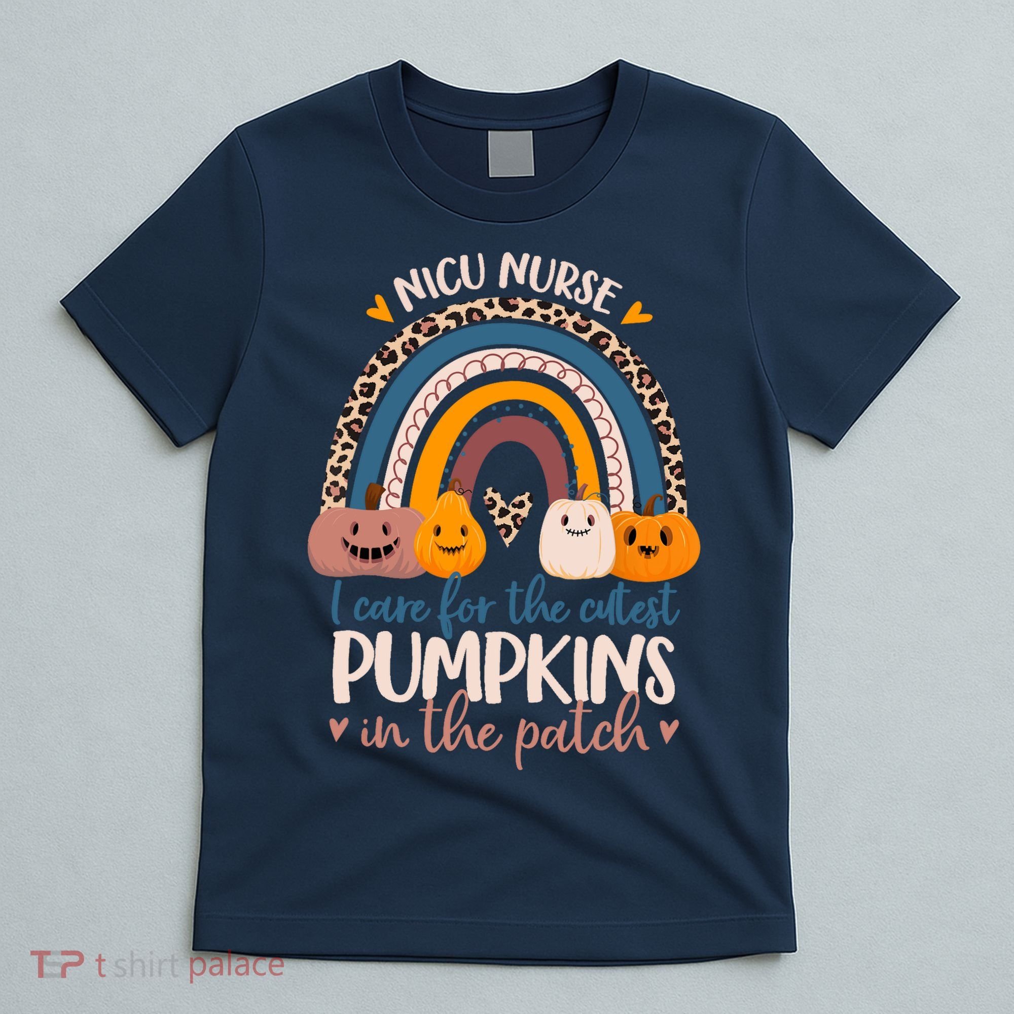 NICU Nurse Cutest Pumpkins In The Patch Rainbow Halloween RN T-Shirt