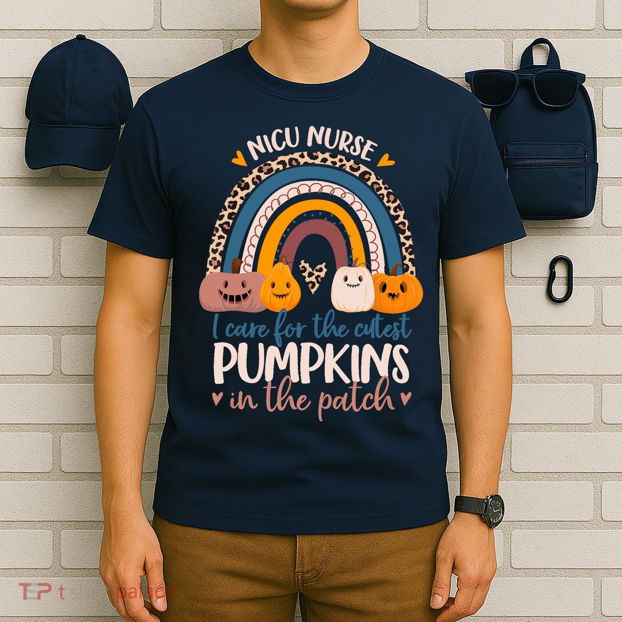 NICU Nurse Cutest Pumpkins In The Patch Rainbow Halloween RN T-Shirt