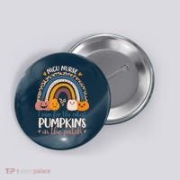 NICU Nurse Cutest Pumpkins In The Patch Rainbow Halloween RN Button thumb 0