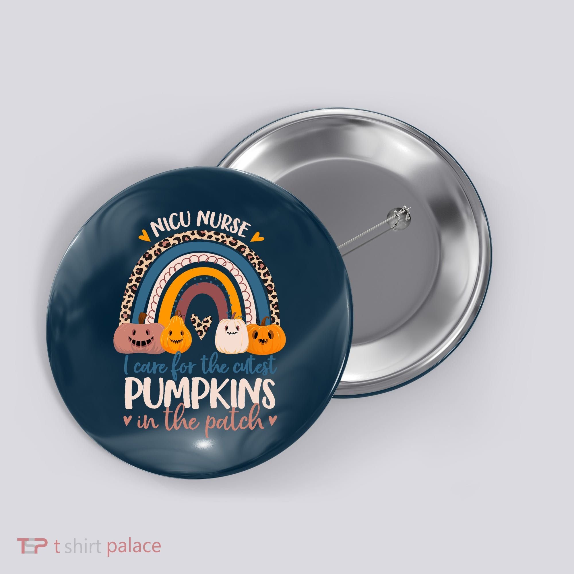 NICU Nurse Cutest Pumpkins In The Patch Rainbow Halloween RN Button