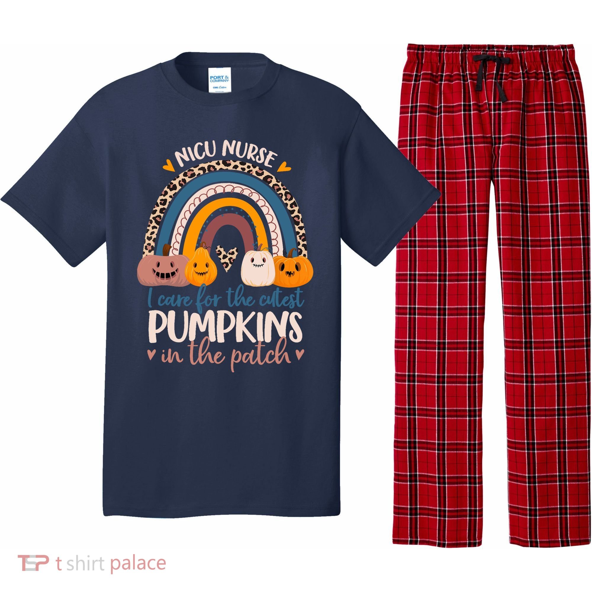 NICU Nurse Cutest Pumpkins In The Patch Rainbow Halloween RN Pajama Set