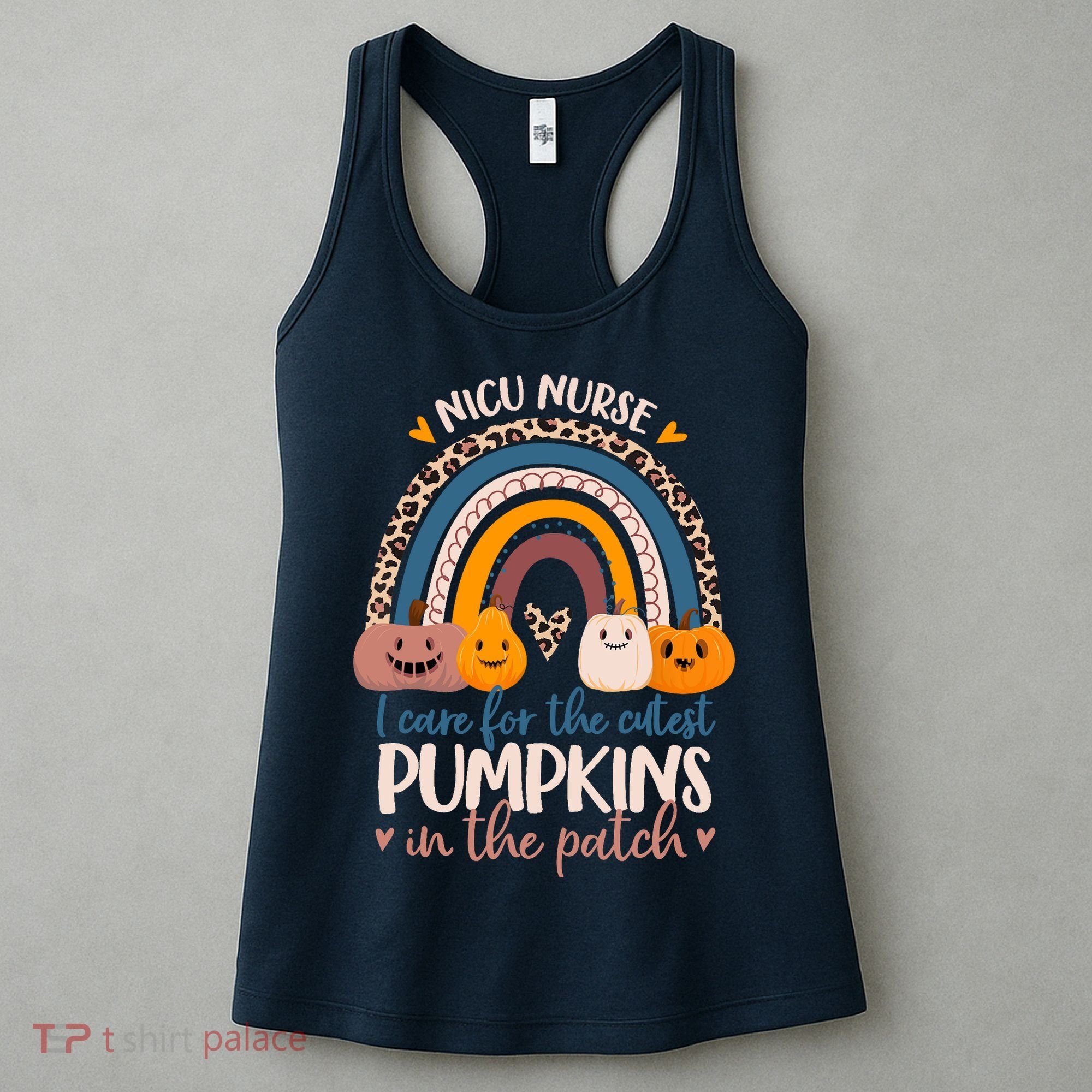 NICU Nurse Cutest Pumpkins In The Patch Rainbow Halloween RN Women's Tank Top