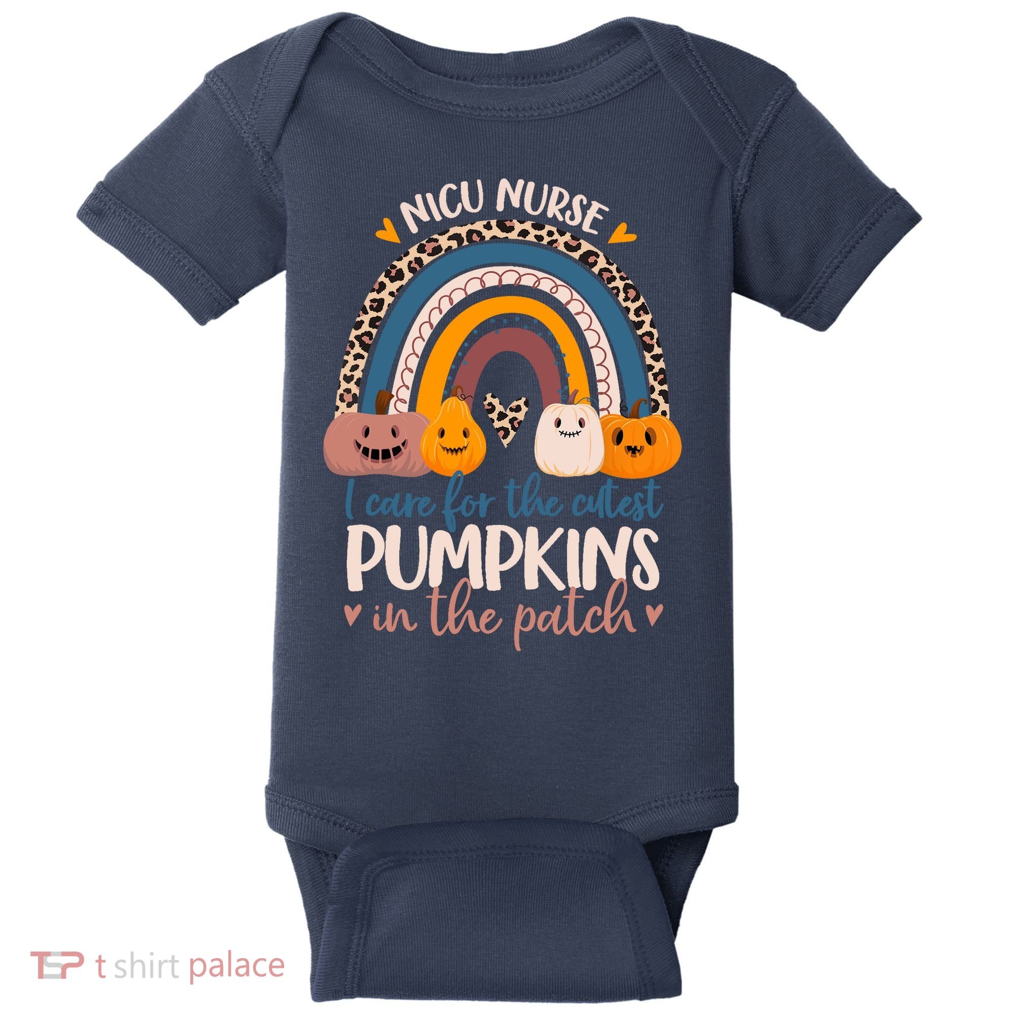 NICU Nurse Cutest Pumpkins In The Patch Rainbow Halloween RN Baby Bodysuit