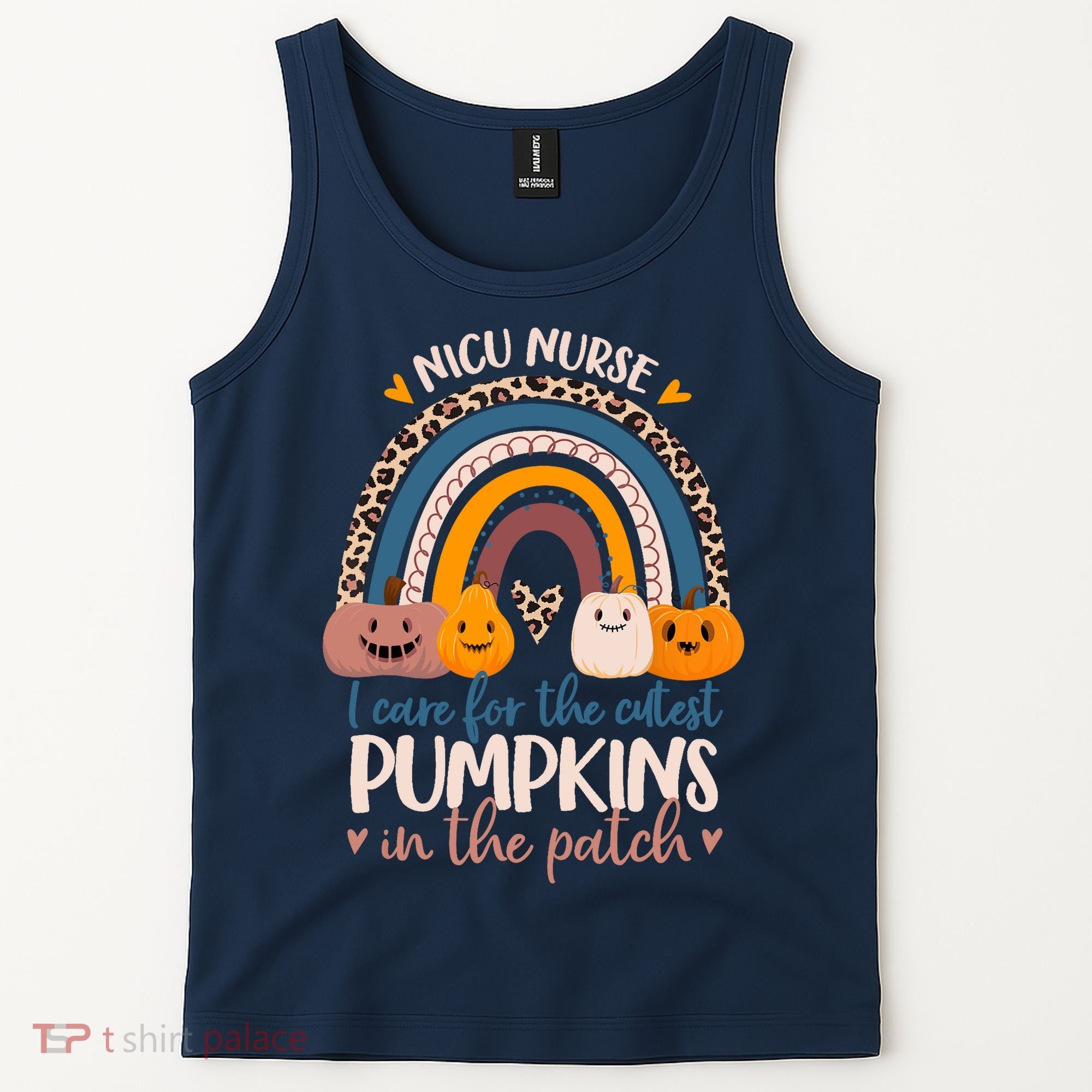 NICU Nurse Cutest Pumpkins In The Patch Rainbow Halloween RN Tank Top