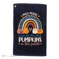 NICU Nurse Cutest Pumpkins In The Patch Rainbow Halloween RN Golf Towel thumb 0